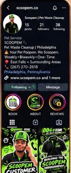 Instagram profile for Scoopem pet waste cleanup (@scoopem.co)